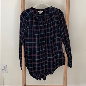 Lucky Brand Flowy Plaid Shirt